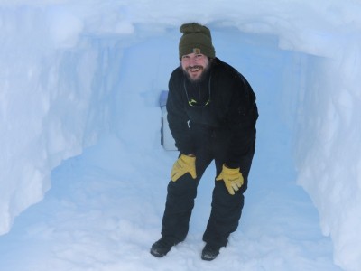 Jason Coenen helping to dig out the KIS-3 camp freezer<br />
