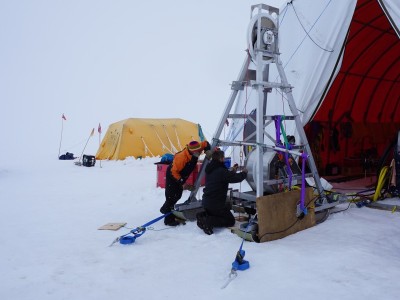 The drill tent at Kamb Ice Sheet camp